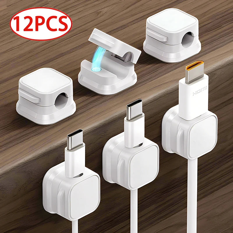 DeskLoom Magnetic Cable Clips – Stick Once, Stay Forever