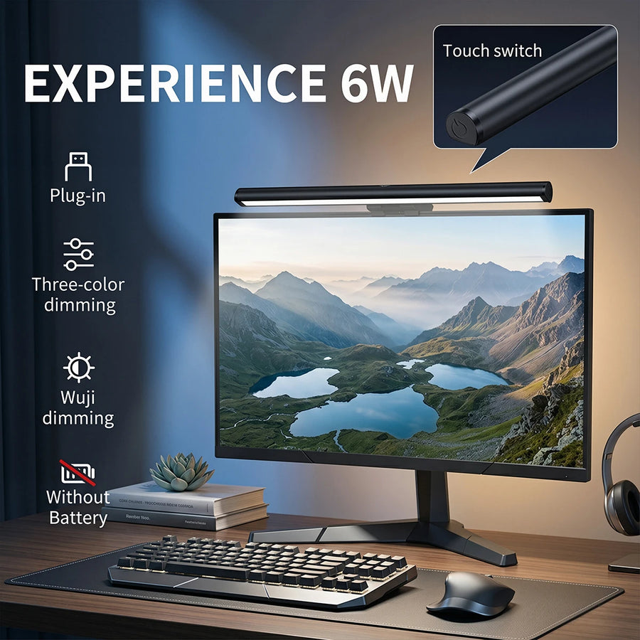 DeskLoom LED Monitor Light Bar – Dim the Strain, Boost the Brain